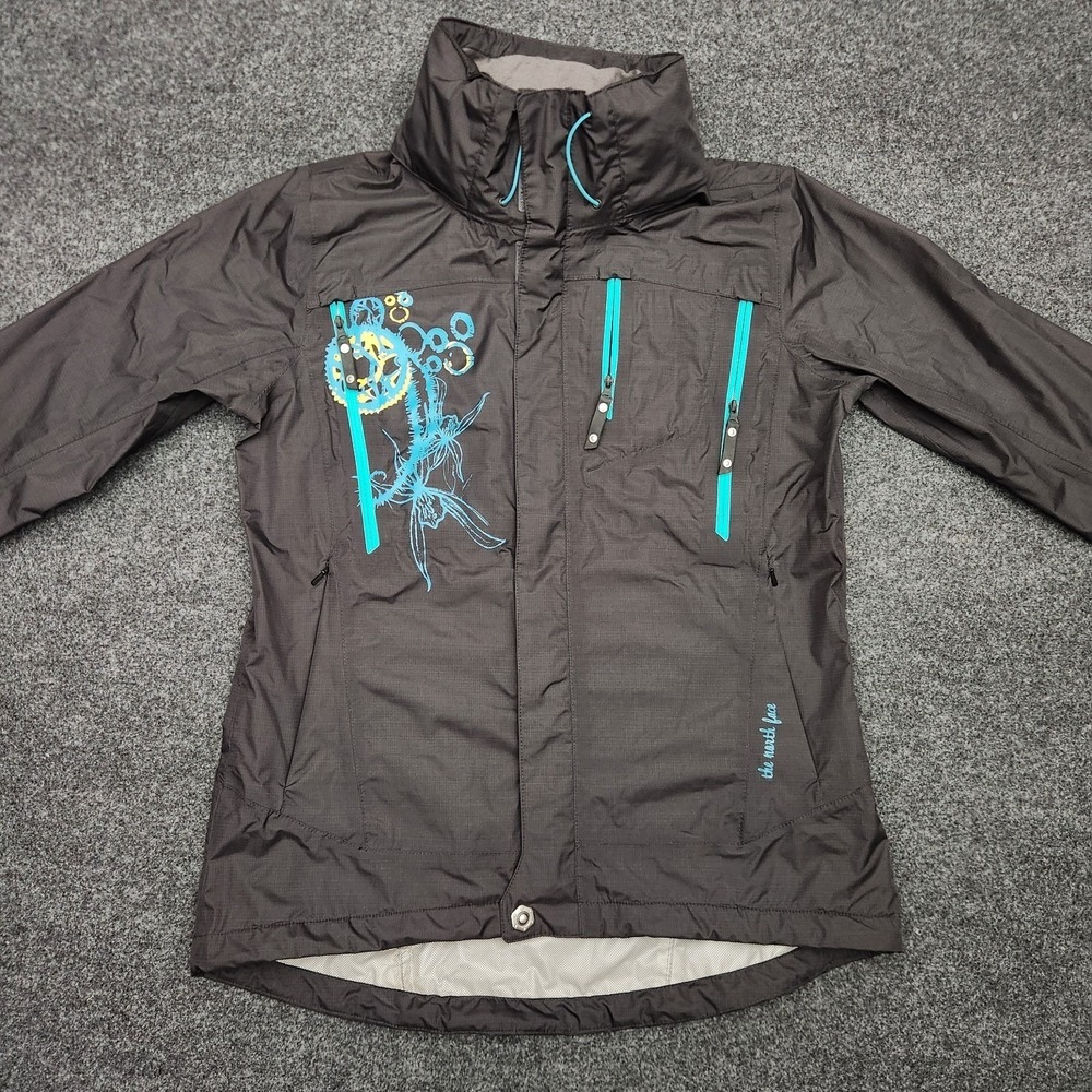 The North Face Womens Medium Black Teal Cryptic Jacket Y2k Techwear‎ Cybercore